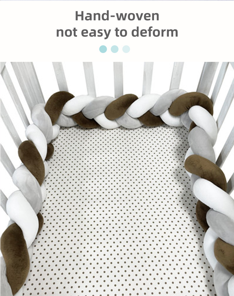 New design colorful safety cotton baby braided crib bumpers
